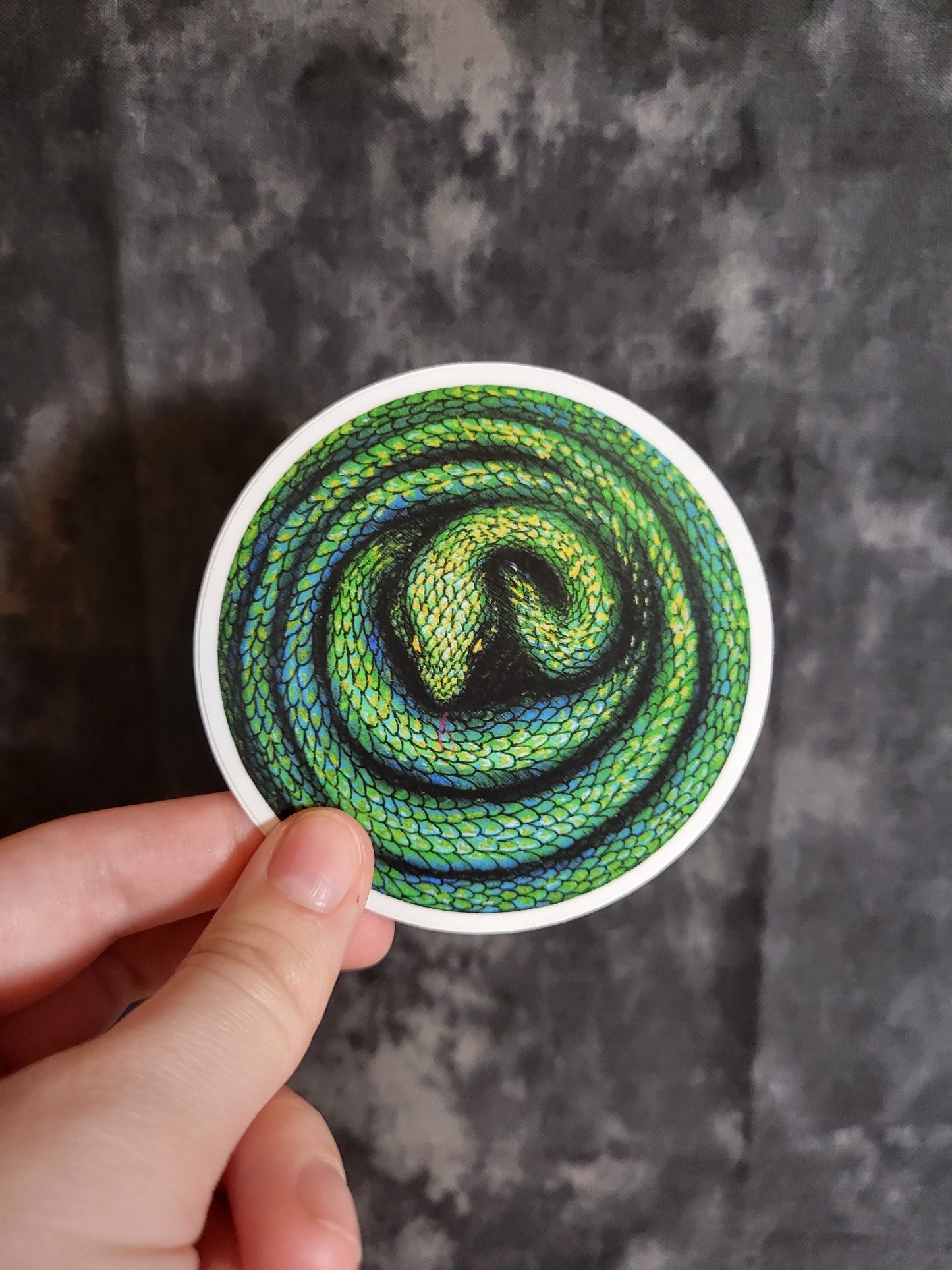 Emerald Snake Weatherproof Vinyl Sticker