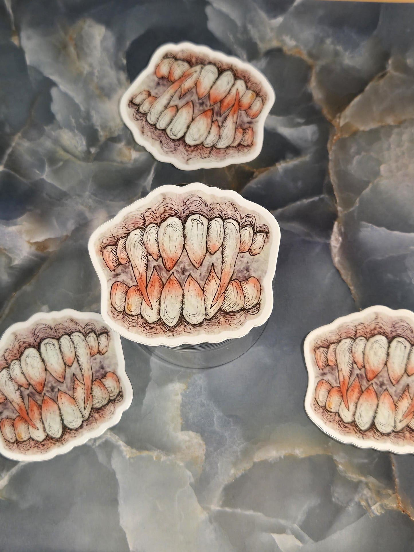 Vampire teeth 3'' Weatherproof Vinyl Sticker