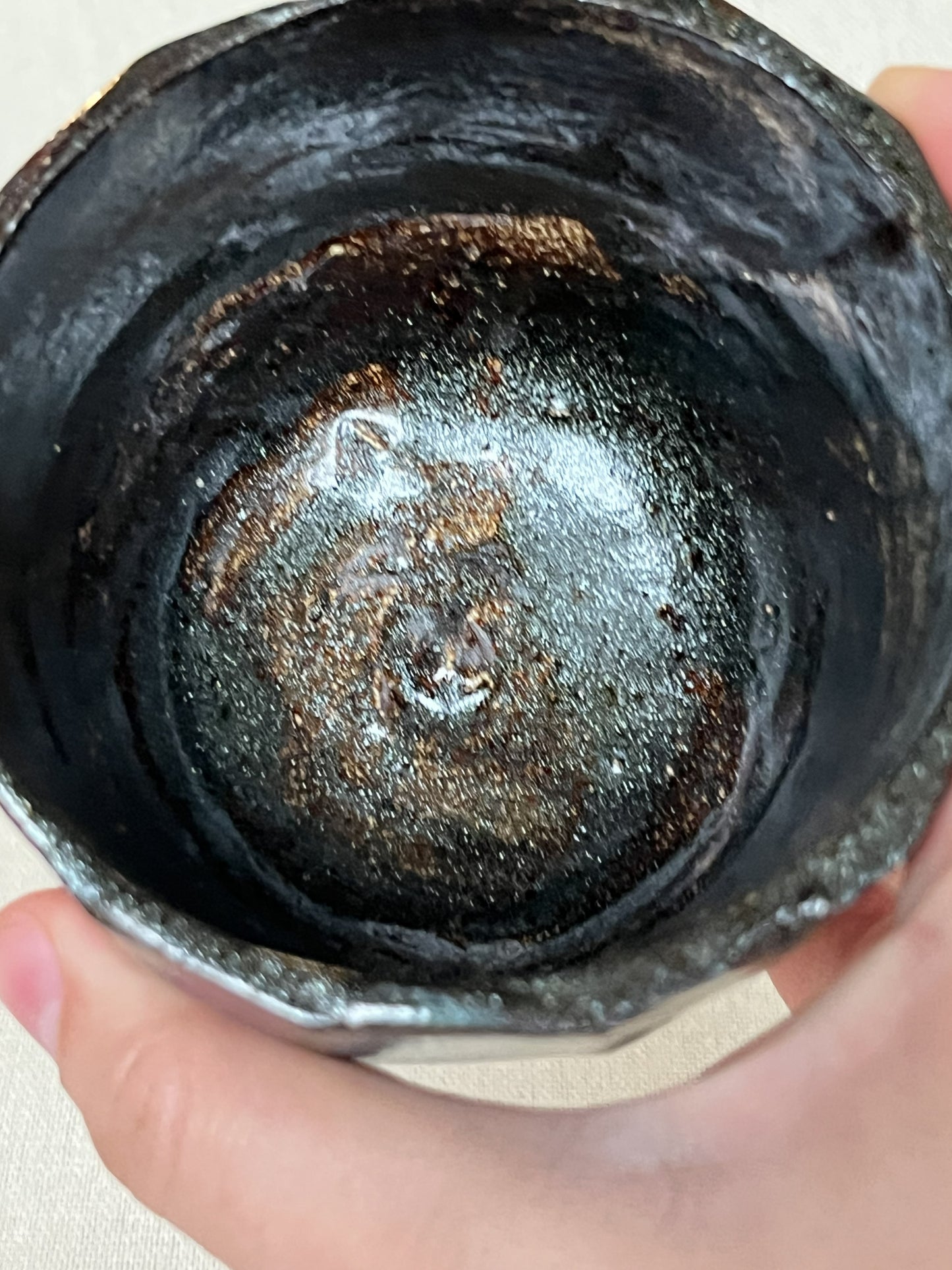 Small Carved Rainbow Facetted Cup