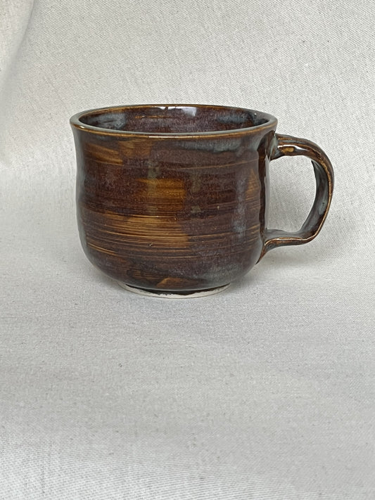 Brown Mug with Sculpted Purple 20-Sided Dice