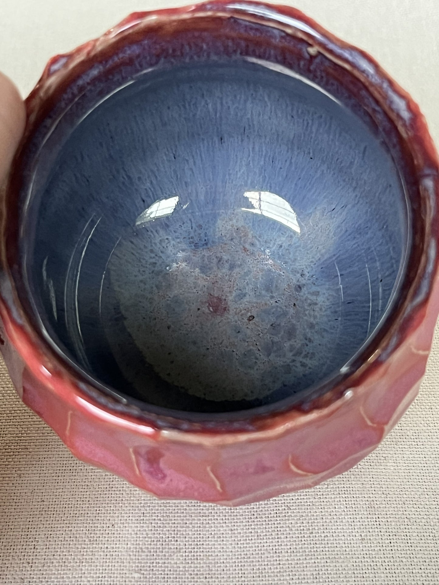 Small Pink and Purple Scalloped Mug